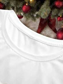 Manfinity Homme T-shirt à manches courtes imprimé de Noël pour hommes grande taille