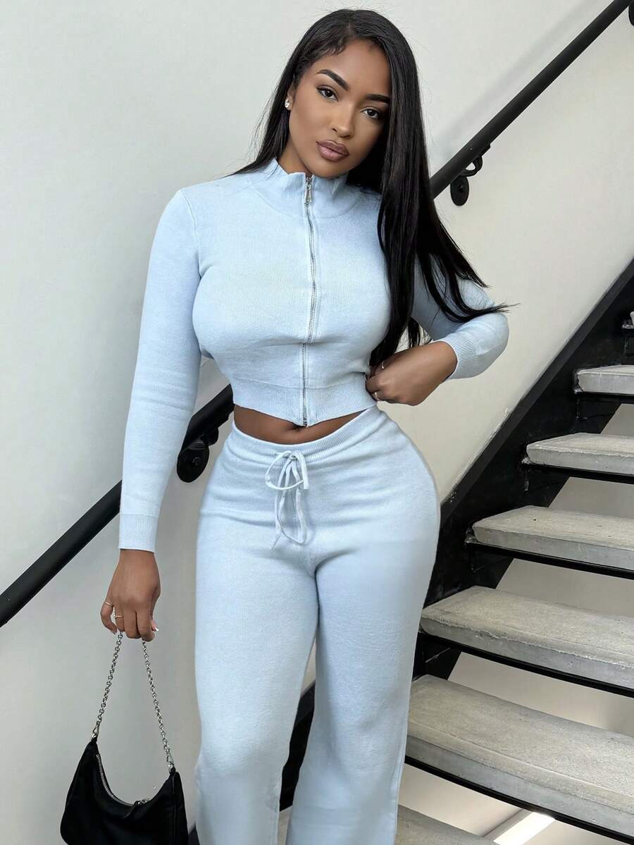 Alexandranx Suéter de cuello alto con cremallera, de manga larga y ajustado, para otoño, estilo campestre y acogedor, ideal para volver al colegio, casual y para estar en casa, en color caramelo, para uso en invierno, en la oficina o en Navidad