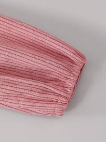 SHEIN Abito da bambina con colletto floreale, patchwork e balze sul fondo, carino ed elegante per uso quotidiano, vacanze e casual - Rosa - Visualizzare 7