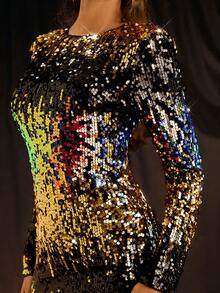 Glamine Fashionable Party Colorful Sequin Bodycon Dress