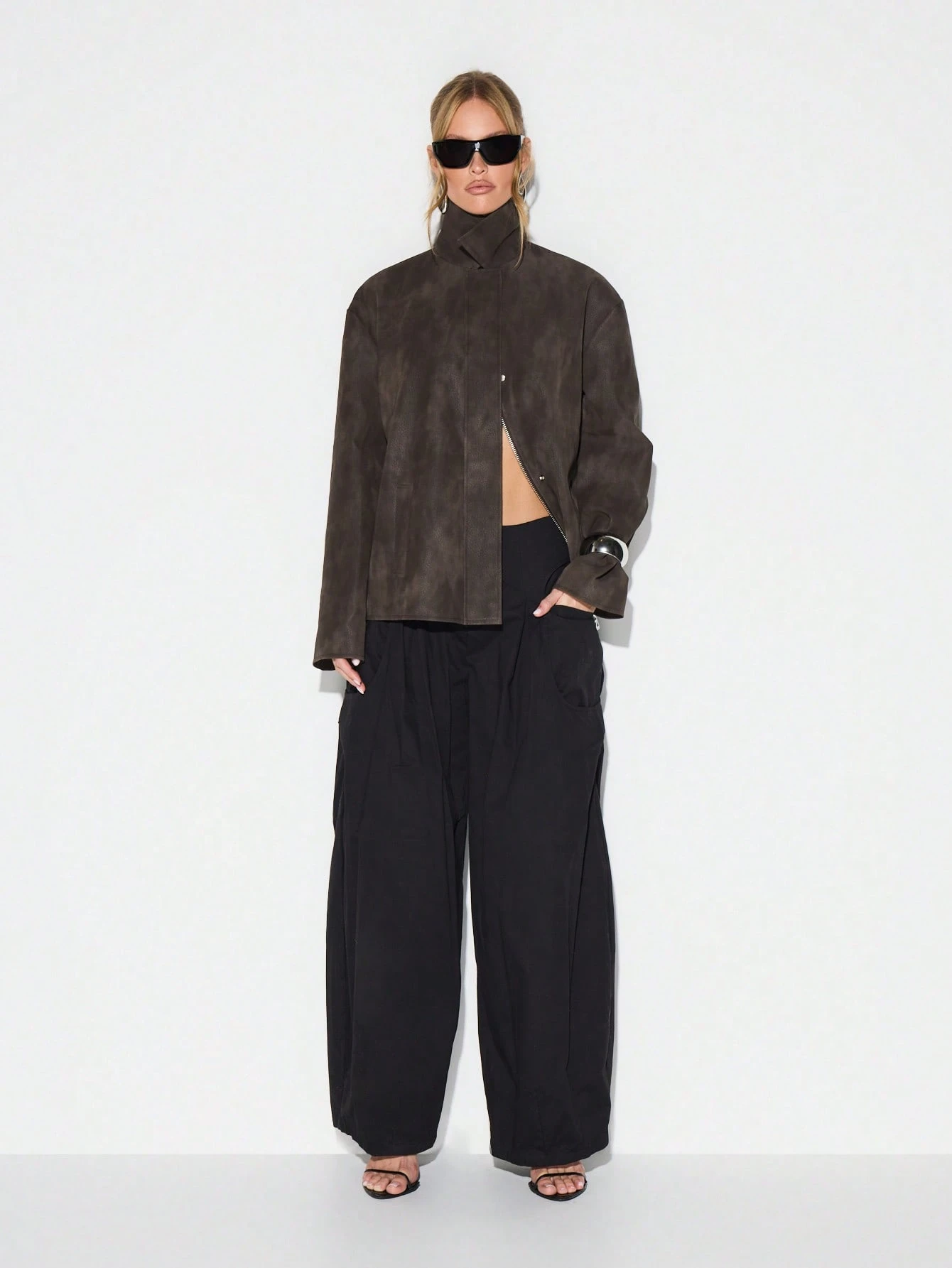 KIZN Übergroße Feldjacke mit Reißverschluss