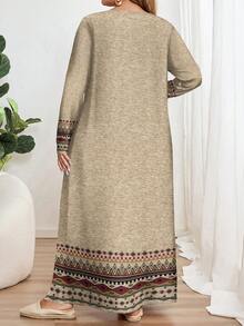 EMERY ROSE Đầm Maxi cổ tròn tay dài họa tiết hoa cỡ lớn, thích hợp cho tiệc thu/đông - Nhiều màu - Xem 2