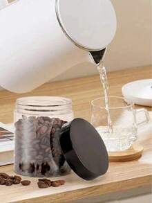 1个250毫升圆形密封食品储物罐，带塑料盖，适用于存放茶叶、咖啡、面粉、糖、糖果、香料等。 - 無色 - 查看 4