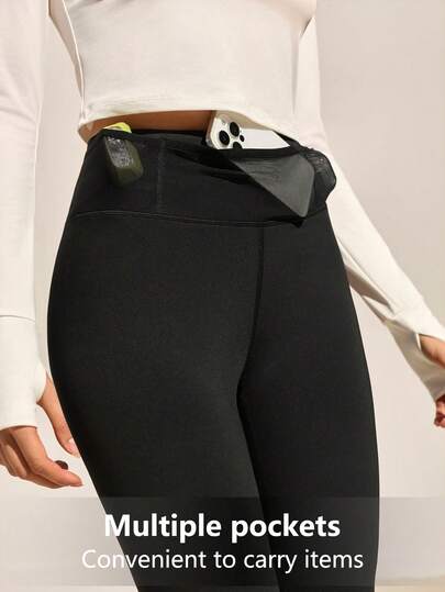 Exploreva 口袋紧身时尚运动户外紧身裤