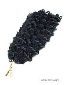 1 PC Deep Wave Narural Black Crochet Human Hair Extensions Knotless Pre-Seperated Feather Human Hair Black 18-24 Inch 100G - SNatural - View 2