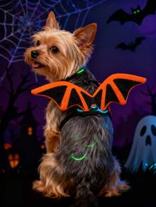 PETSIN 1 pieza Accesorio de transformación de disfraz de alas de murciélago para mascotas en Halloween - Negro - Ver 1