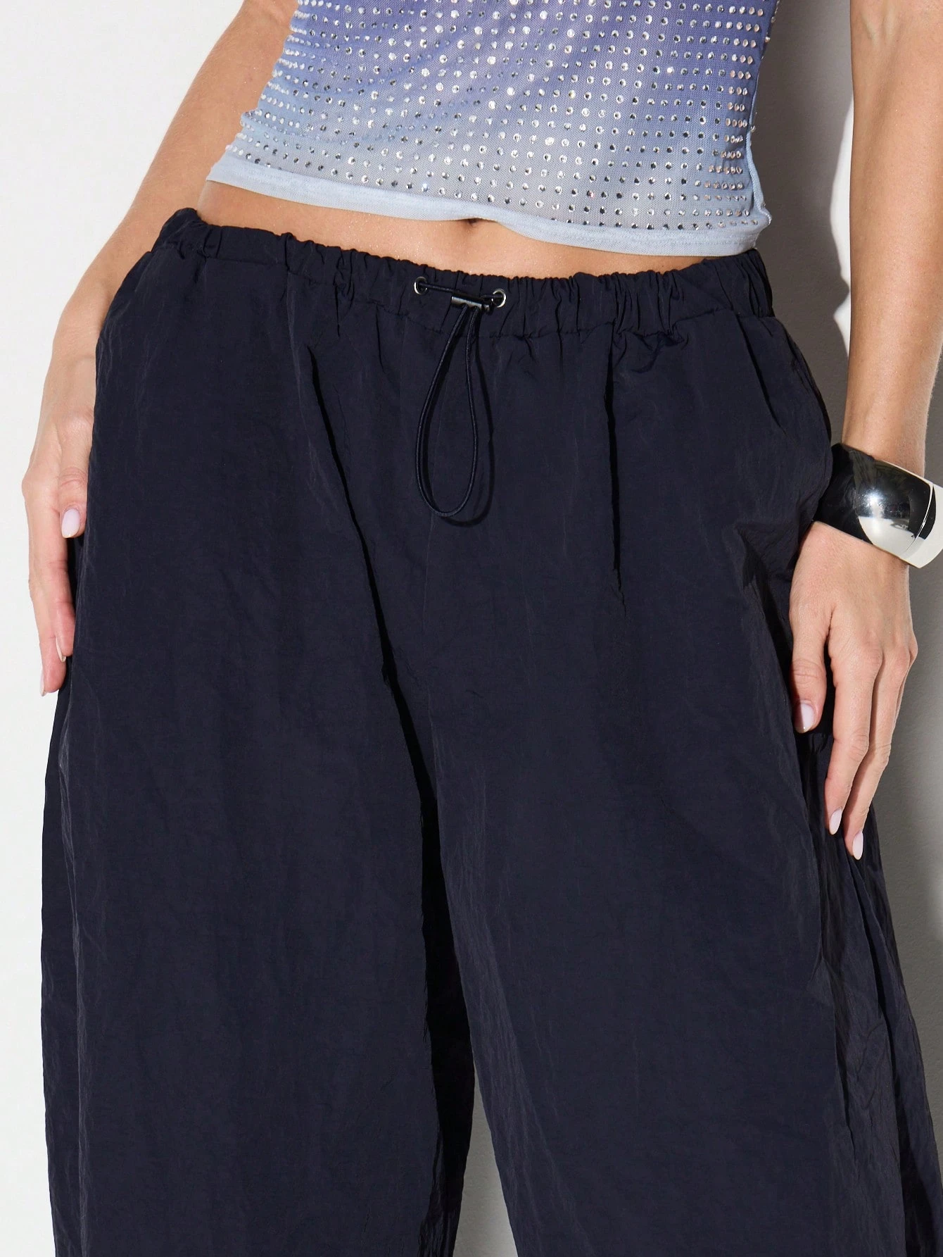 KIZN Palazzohose mit weitem Bein und Kordelzug