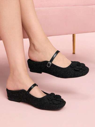 CUCCOO DOLLMOD 女士时尚甜美可爱镂空精致蝴蝶结穆勒平底鞋