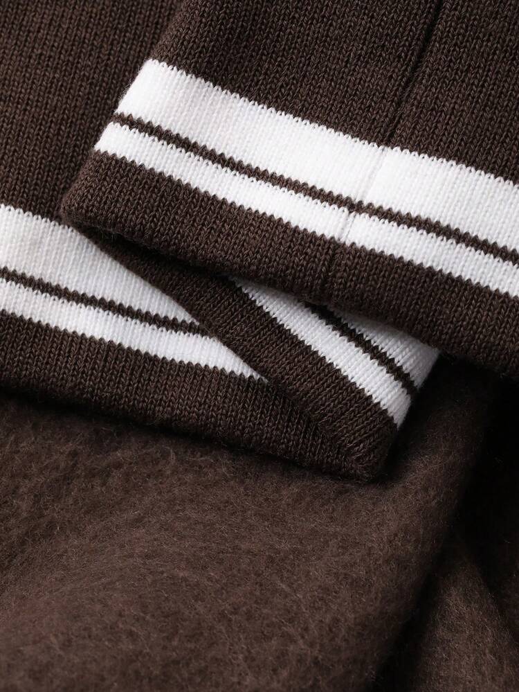 Women's Casual Business Patchwork Contrast Color Fleece Sweatshirt, Fashion & Versatile, Autumn/Winter