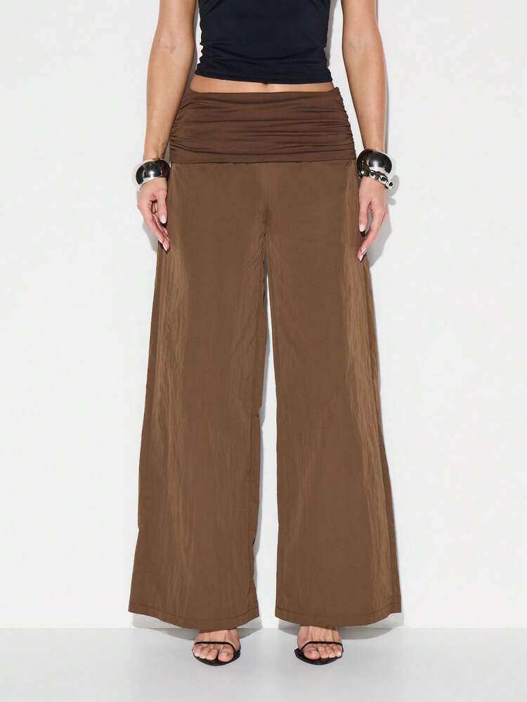 KIZN Jersey Waistband Wide Leg Palazzo Pants