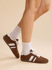 CUCCOO EASI 女士圆头休闲百搭运动鞋 - 棕色 - 查看 4