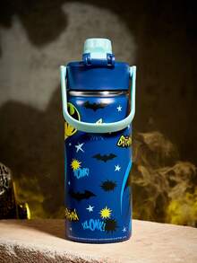 BATMAN X SHEIN 16 盎司/500 毫升不锈钢隔热防漏带盖，男孩和女孩均可轻松使用，非常适合露营和学校使用。 - 藍色 - 查看 2