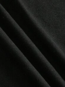 SHEIN BASICS Women's Casual Sports Yoga Fitness Tight Fitting Black Off-Shoulder Long Sleeve Compression T-Shirt - Black - View 4