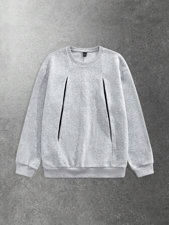 Street Life Sudadera casual con cuello redondo y efecto desgastado para hombre