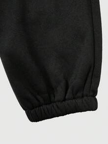 SHEIN Explorewe 2pcs/Set Boys' Fashionable Plaid Hooded Half-Zip Jacket And Drawstring Sweatpants Casual Outfit