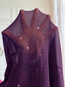 Roveilla Đầm ôm sát vai đính đá Rhinestone cỡ lớn, mặc dự tiệc - Màu tím - Xem 6