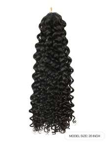 Boho Braids 1 PC Water Wave Narural Black Crochet Human Hair Extensions Knotless Pre-Seperated Feather Human Hair Black 18-24 Inch 100G - SNatural - View 2