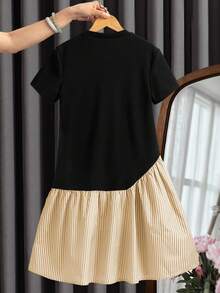Tween Girls' Summer Casual Striped Dress With Bow Decor - Multicolor - View 2