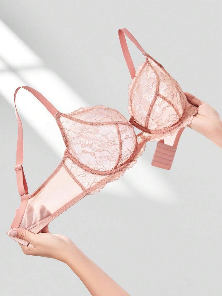 Plus Full Coverage Unlined Lace Bra