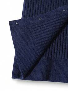 GlowEve 法式优雅罗纹纹理翻领短款休闲开衫毛衣，女款秋冬