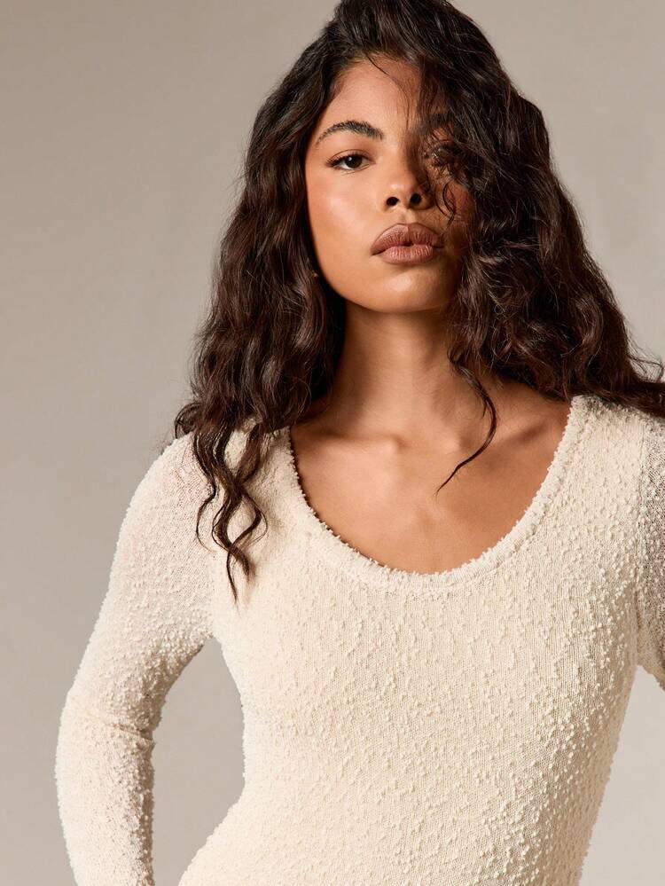 Chunky Knit Long Sleeve Maxi Dress