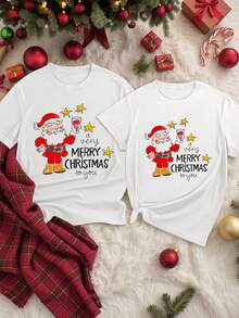 Manfinity Homme T-shirt à manches courtes imprimé de Noël pour hommes grande taille