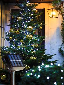 Teckwe 1PC Solar Powered 200/100/50/20 LED Garland Fairy String Lights 8 Mode Outdoor Garden Lamp For Christmas Wedding Party Festoon Decor Solar Lamp, Patio Camping Garden Party Christmas Tree Decoration Lamp - Black - View 4