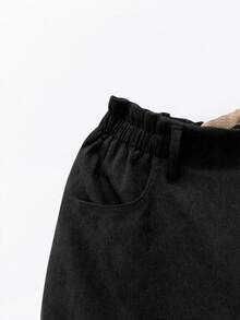 EMERY ROSE Women's Casual Solid Color Corduroy Pants, Versatile For Autumn - Black - View 4