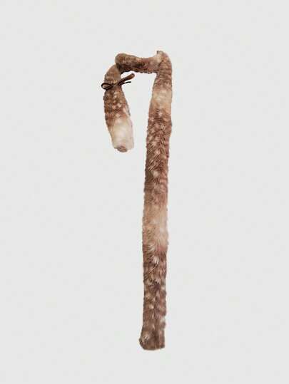 Fairycore 1 Y2K Faux Fur Scarf Gradient Fluffy Bow Scarf Autumn And Winter Soft Women's Neck Scarf