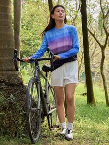 In My Nature 女士休闲长袖渐变透气户外T恤 - 彩色 - 查看 4