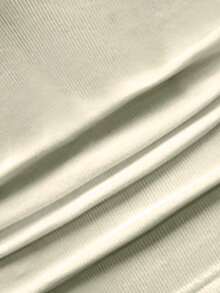 EgrlEra 女式深V领性感罗纹T恤，黑色，秋冬 - 杏色 - 查看 3