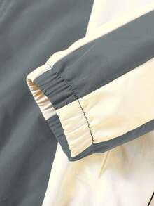 Manfinity ZONE917 Men's Casual Fashion Street College Sports Two-Tone Zip-Up Stand Collar Long Sleeve Jacket, Autumn