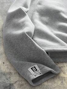 AXEPEAK 针织时尚休闲男士纯色长袖半襟宽松 Polo 衫，适合朋友，秋季 - 灰色 - 查看 4