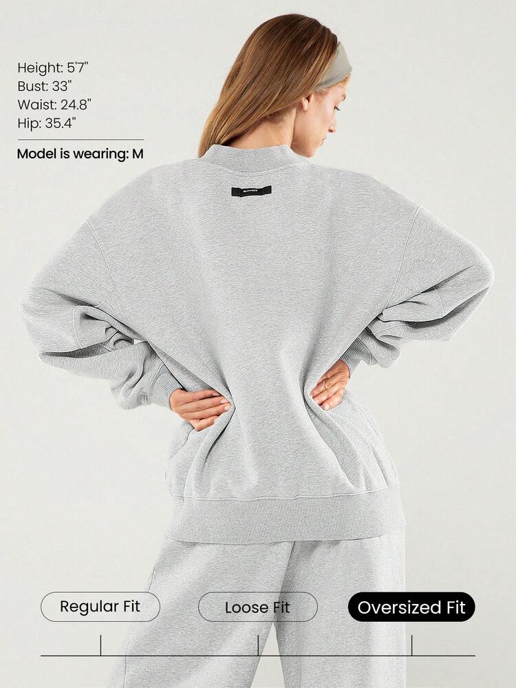 Heavyweight Fleece Cool Camper Plush Soft Warm Oversized Half-Zip Pullover Sweatshirt Autumn Winter Outdoors Daily Casual Wear