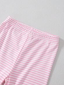 2件套女婴休闲独角兽印花长袖上衣和裤子睡衣套装 - 淺粉色 - 查看 5