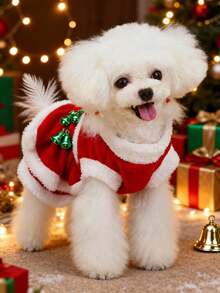 PETSIN 宠物铃铛、圣诞礼服、节日狗狗礼服 - 紅色 - 查看 3