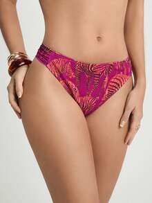 CAJUNI Zebra Print Bikini Set, Suitable For Beach & Vacation Valentine's Day - Hot Pink - View 6