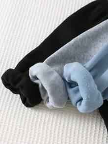 Cozy Pixies Conjunto de 3 pantalones para bebé niño con cintura elástica decorada y puños, forrados térmicamente, adecuados para salidas de invierno, uso en interiores, Navidad, Año Nuevo y uso diario