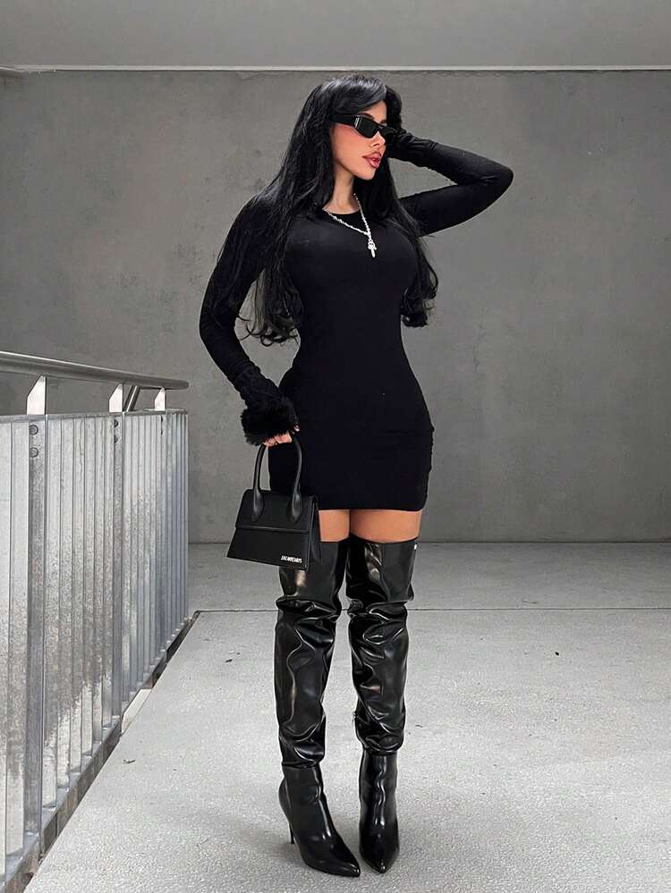 CUCCOO SZL Autumn & New High Heel Elegant Riding Boots, Pointed Toe Slim Fit Thigh High Boots For Women Spring Shoes Spring Break Easter For Christmas Spring Shoes