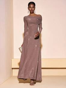 Zivah 2025 秋冬新款音乐节、复活节、圣帕特里克节、西部风、游牧风、生日派对、毕业典礼、学院风、学生风、日常装、百搭百搭、休闲装、婚礼嘉宾装、优雅装、通勤装、早午餐装、机场装宽松 A 字长裙 - B - 卡其色 - 查看 4