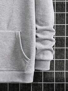 Manfinity Dauomo Men's Casual Embroidered Badge Hoodie, Autumn/Winter - Multicolor - View 4