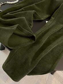 Resyla 2 件套刺绣通勤风格连帽拉链运动衫套装，送给朋友的礼物 - 橄欖綠 - 查看 4