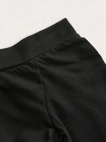 SHEIN BASICS Women's Casual Sports Yoga Fitness Tight Fitting Black Off-Shoulder Long Sleeve Compression T-Shirt - Black - View 3