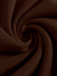 SHEIN Áo nỉ nữ cỡ lớn kiểu dáng thường ngày, in chữ và có túi, tay dài, thích hợp cho mùa thu/đông. - Màu nâu Sô-cô-la - Xem 4