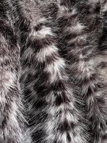 Comfortcana 女式全印花不对称领长袖仿皮草夹克，秋冬 - 彩色 - 查看 7