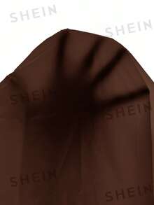 KIZN Váy dự tiệc cổ yếm bằng vải voan ngắn tay dài viền ren, buộc dây phía trước - Màu nâu Sô-cô-la - Xem 8