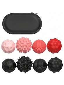 4/8个磁性硅胶球套装，带纹理，可舒缓压力，颜色随机（黑、绿、粉、紫），适用于办公室、教室、公司，全年可用。 - 彩色 - 查看 16