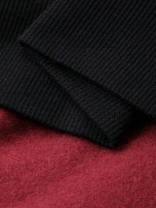 FRIFUL Women's Casual Loose Fit Thermal Lined Letter Graphic Print Pullover Sweatshirt, Street Style - Red - View 8