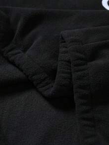 PAVTROS 男士舒适刺绣套头卫衣，短款拉链卫衣，男士街头风半拉链卫衣，长袖上衣 - 米色 - 查看 7