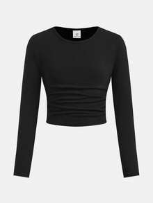 SHEIN 2 件套青少年女孩黑色短袖 T 恤，带英文字母和星星印花，黑色裤子套装 - 彩色 - 查看 7